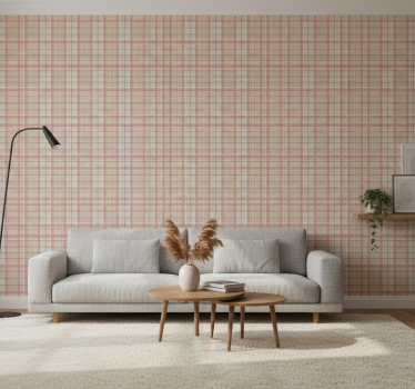 Papier peint salon texture tartan marron - TenStickers