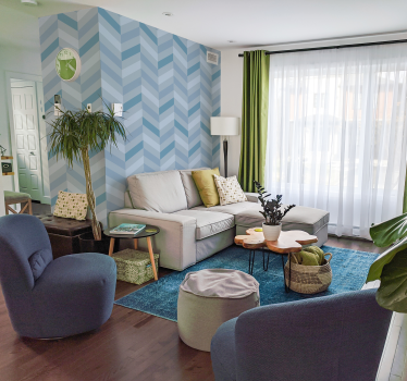 Tapisserie style nordique tons bleus - TenStickers