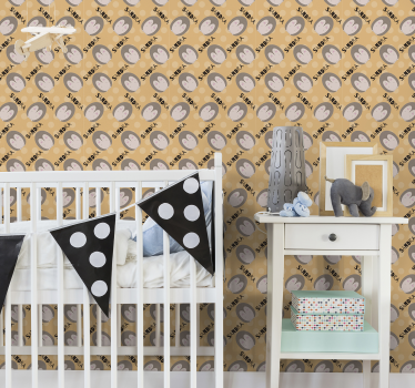 Papier peint chambre bébé modèle de hérisson personnalisé - TenStickers
