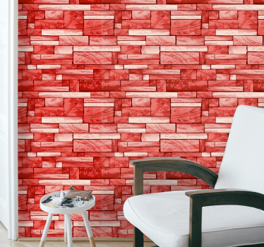 Papier peint pierre rouge texturé - TenStickers