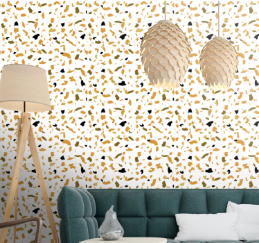 Papier peint salon texture couleurs chaudes style terrazzo - TenStickers