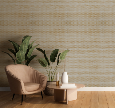 Papier peint beige texture paille entrelacée - TenStickers