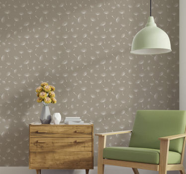 Papier peint illustration de pissenlits blancs - TenStickers