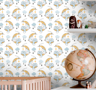 Tapisserie chambre Chaton qui dort - TenStickers