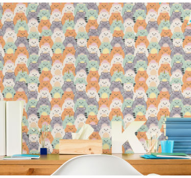 Papier peint chambre enfant hamsters multicolores - TenStickers