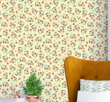 Tapisserie salon sticker de fleurs colorées - TenStickers
