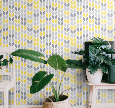 Papier peint losanges gris et jaune - TenStickers